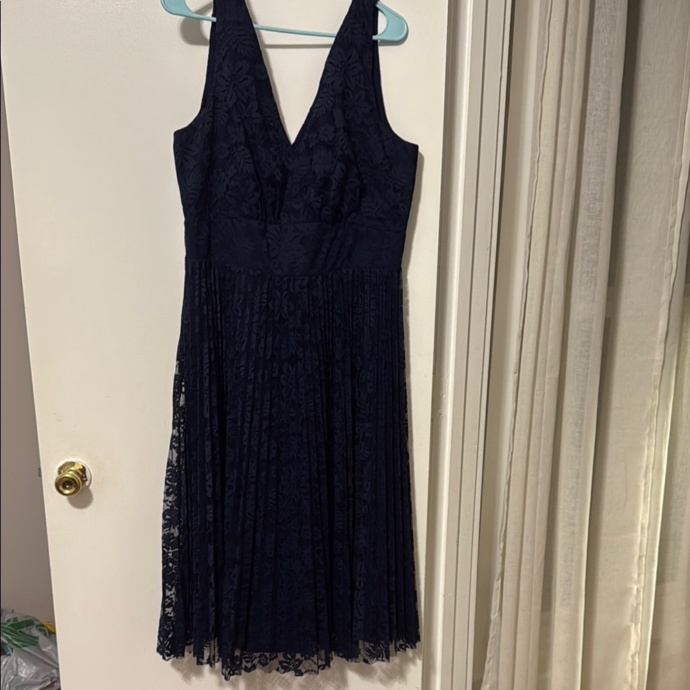 Elegant Navy Lace Dress